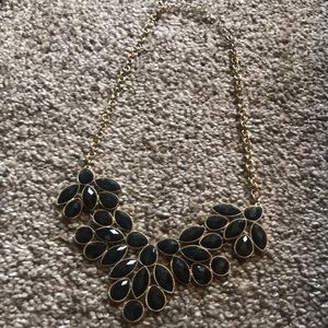 Black and gold sparkly statement necklace